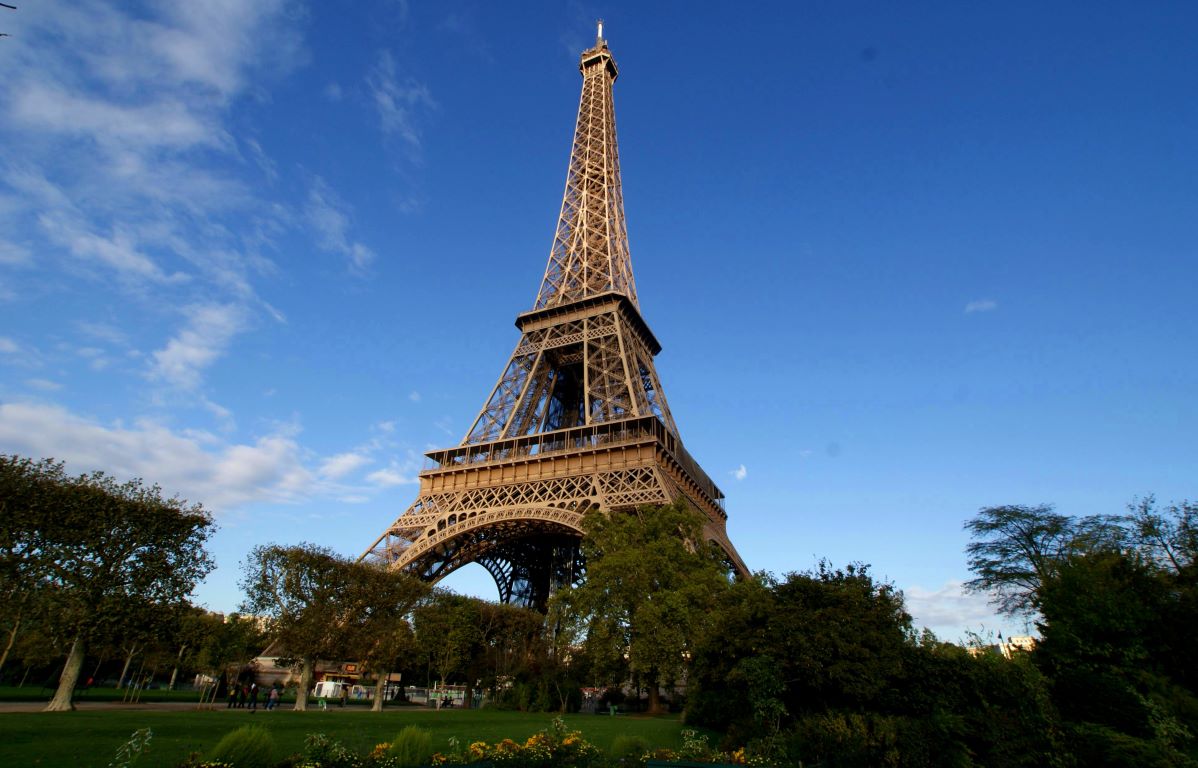 Eiffel Tower with blue-sky