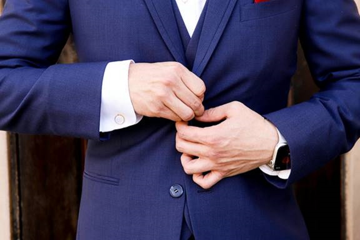 Man in blue suit